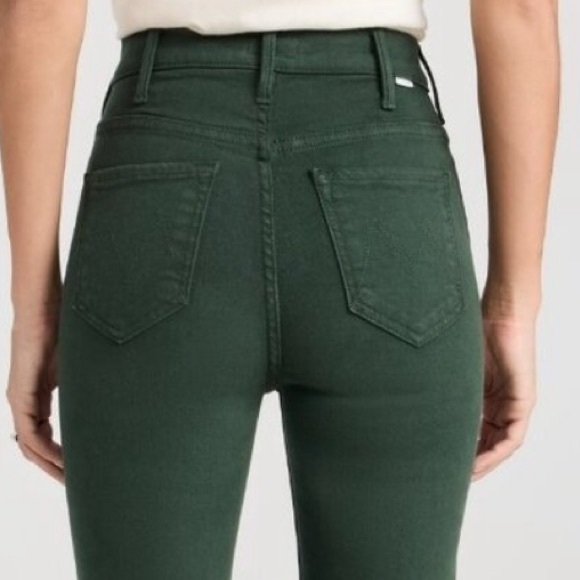 Mother Looker Ankle Fray Skinny Just For Kicks Emerald Green Denim Jeans Size 25 - Picture 10 of 16